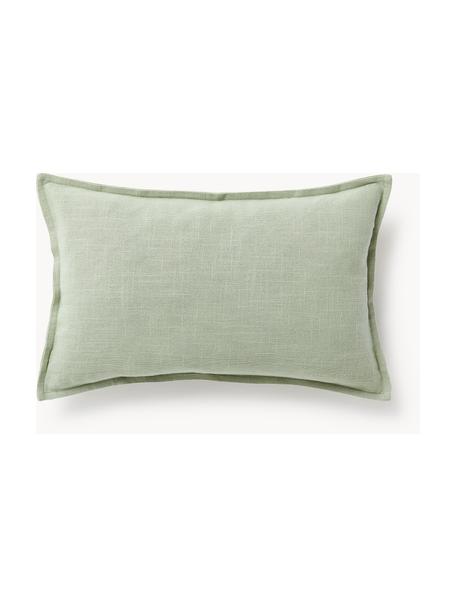 Housse de coussin 50s50 en coton Vicky, 100% coton, Vert sauge, larg. 30 x long. 50 cm