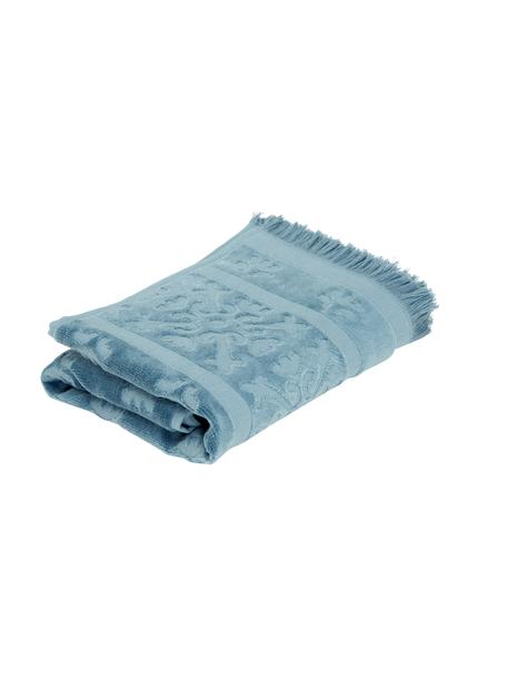 Handtuch Sumatra mit Hoch-Tief-Muster in verschiedenen Größen, Blau, Gästehandtuch, B 30 x L 50 cm