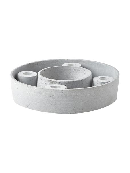 Candelabro Ring, Plástico, Gris, Ø 26 x Al 6 cm