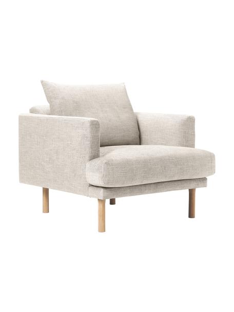 Sillón Adrian, Tapizado: 47% viscosa, 23% algodón,, Tapizado: relleno de espuma, Estructura: madera contrachapada, Patas: madera de roble aceitada, Tejido beige, An 90 x Al 79 cm