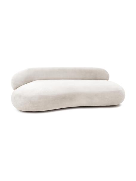 Nierensofa Alba (3-Sitzer), Bezug: 97% Polyester, 3% Nylon D, Gestell: Massives Fichtenholz, FSC, Füße: Kunststoff, Webstoff Cremeweiß, B 235 x T 114 cm, Rückenlehne links