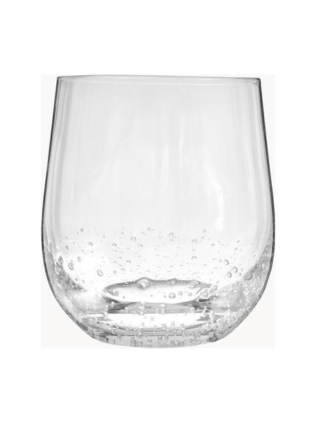 Vasos de vidrio soplado artesanalmente con burbujas Bubble, 4 uds., Vidrio soplado artesanalmente, Transparente, Ø 9 x Al 10 cm, 250 ml