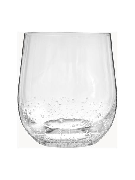 Ručně foukané sklenice se vzduchovými bublinami Bubble, 4 ks, Foukané sklo, Transparentní, Ø 9 cm, V 10 cm, 250 ml