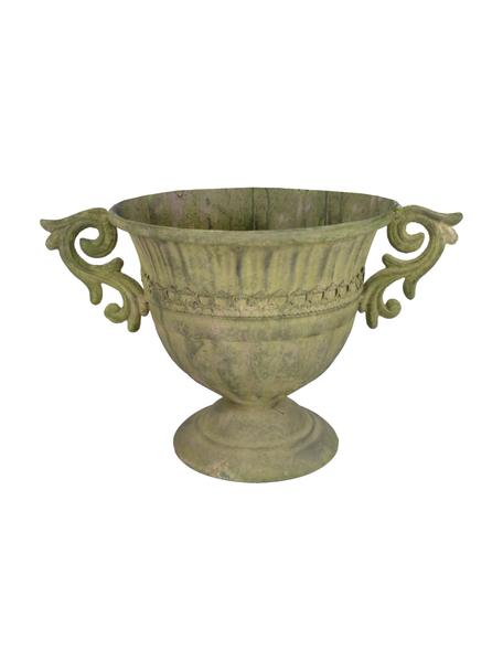 Duża doniczka Valina, Stal powlekana, Zielony, beżowy, S 36 x W 22 cm