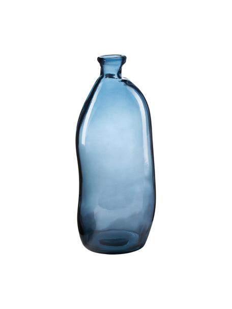 Recycelte Glas-Vase Dina in Blau, Recyceltes Glas, Blau, Ø 13 x H 35 cm