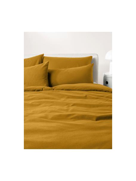 Funda nórdica de franela Biba, Amarillo mostaza, Cama 150/160 cm (240 x 220 cm)