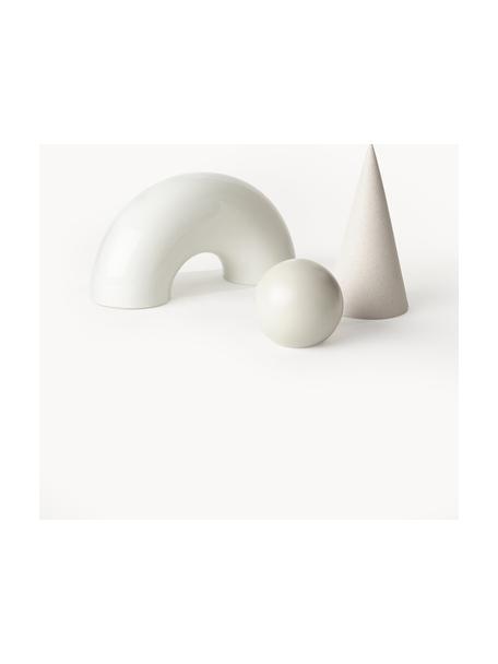 Objets décoratifs de différentes formes Oskar, 3 élém., Grès cérame, Blanc crème, Ø 10 x haut. 15 cm