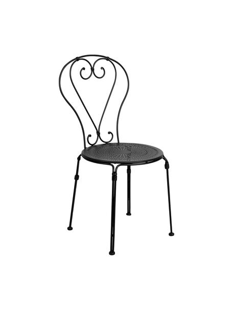 Sillas de exterior de metal Palazzo, 2 uds., Metal con pintura en polvo, resistente a la intemperie e insensible
Zócalos de goma en las patas para un agarre antideslizante y protección adicional contra rasguños en suelo sensibles, Negro, An 43x F 50 cm