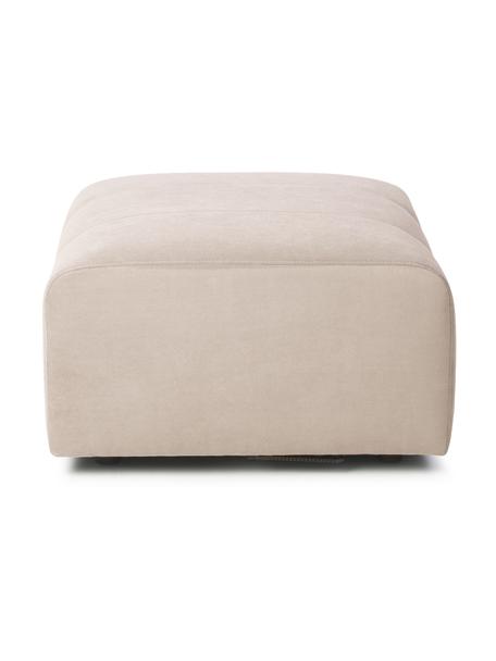 Poggiapiedi da divano in tessuto beige Lena, Rivestimento: tessuto (88% poliestere, , Struttura: legno di pino, legno lami, Piedini: plastica, Tessuto beige, Larg. 76 x Alt. 44 cm