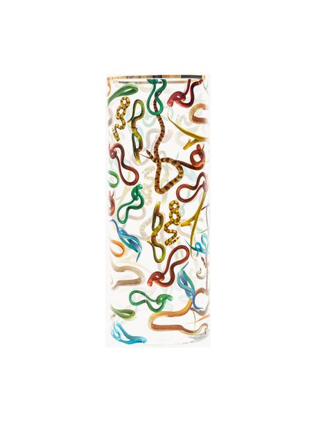 Design glazen vaas Snakes, H 50 cm, Vaas: glas, Rand: goudkleurig, Slangen, Ø 20 x H 50 cm