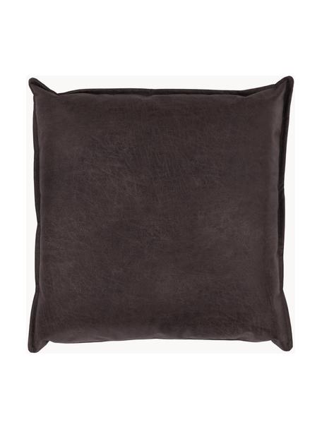 Vankúš na pohovku z recyklovanej kože Lennon, Koža sivobéžová, Š 60 x D 60 cm