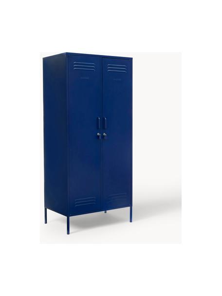 Armadietto piccolo The Twinny, Acciaio verniciato a polvere, Blu scuro, Larg. 85 x Alt. 183 cm