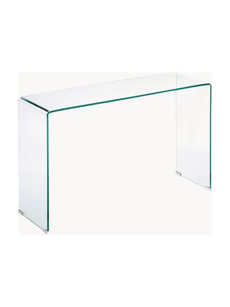 Console en verre Burano, Verre, durci, Transparent, larg. 125 x prof. 76 cm