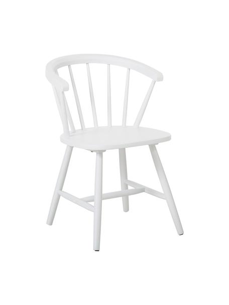 Chaise en bois style Windsor Megan, 2 pièces, Bois d'hévéa, laqué, Blanc, larg. 53 x prof. 52 cm