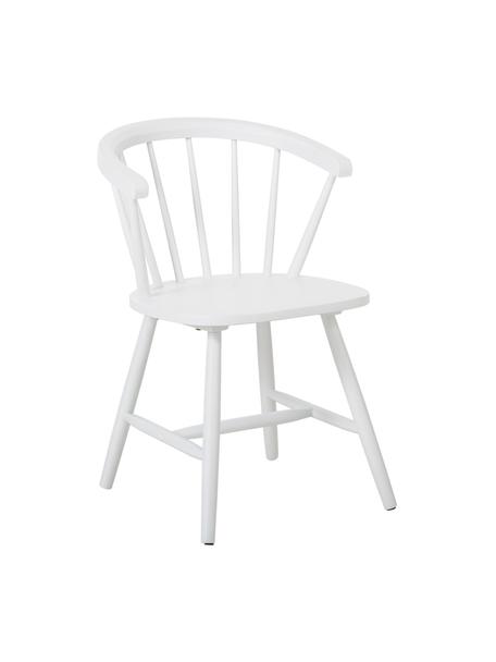 Windsor-Holzstühle Megan, 2 Stück, Kautschukholz, lackiert, Weiss, B 53 x T 52 cm