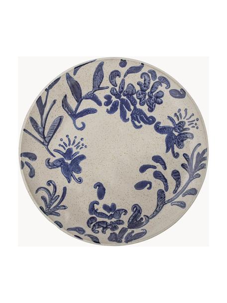 Piatto da colazione dipinto a mano con motivo floreale Petunia 6 pz, Gres, Beige chiaro, blu, maculato, Ø 19 cm