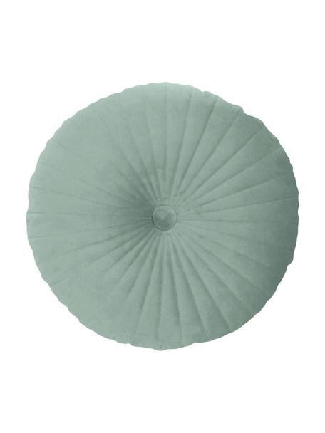 Lesklý zamatový vankúš Monet, Šalviová zelená, Ø 40 cm