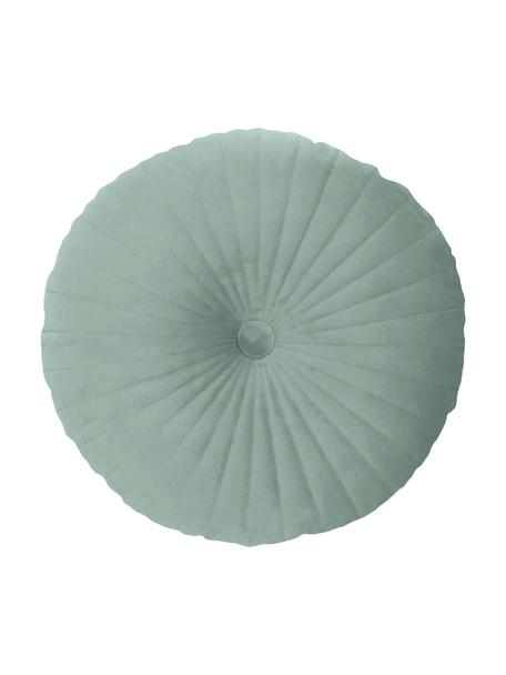Okrągła poduszka z aksamitu Monet, Tapicerka: 100% aksamit poliestrowy, Szałwiowy zielony, Ø 40 cm