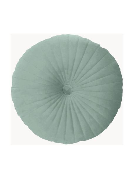 Cuscino rotondo in velluto lucido Monet, Rivestimento: 100% velluto di poliester, Verde salvia, Ø 40 cm