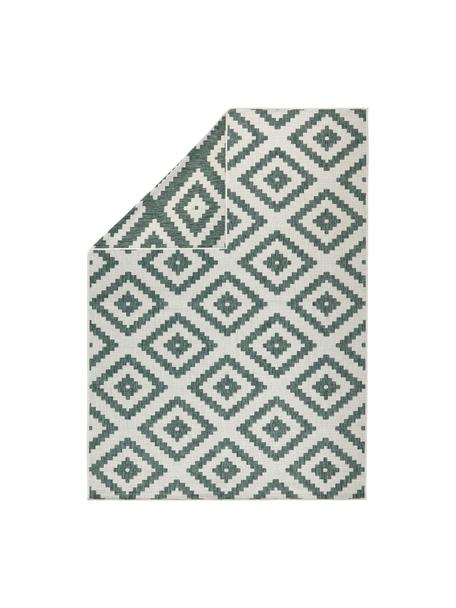 Obojstranný koberec do interiéru/exteriéru Malta, 100 % polypropylén, Zelená, krémovobiela, Š 80 x D 150 cm (veľkosť XS)