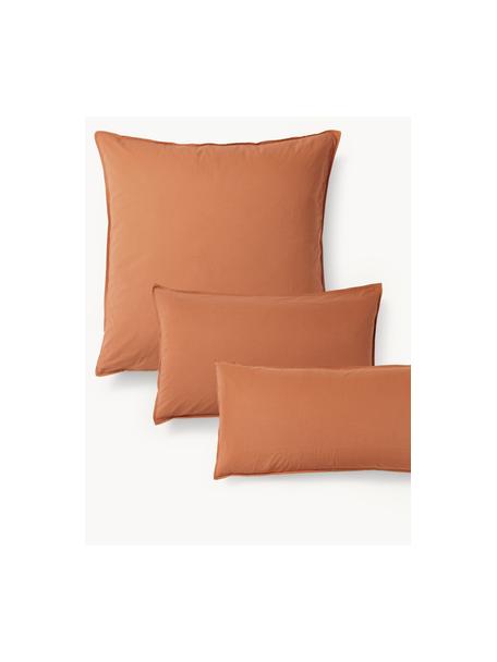 Funda de almohada de percal lavado Debbie, Terracota, An 50 x L 70 cm