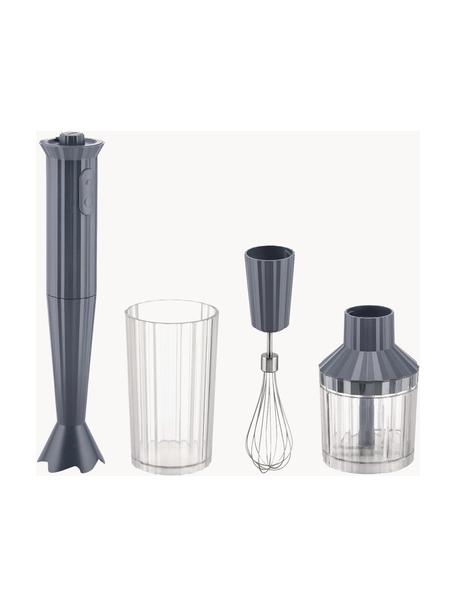 Set frullatore a immersione Plissé 4 pz, Resina termoplastica, Blu grigio opaco, Set in varie misure