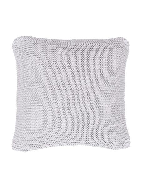 Strick-Kissenhülle Adalyn aus Bio-Baumwolle, 100% Bio-Baumwolle, GOTS-zertifiziert, Hellgrau, B 40 x L 40 cm