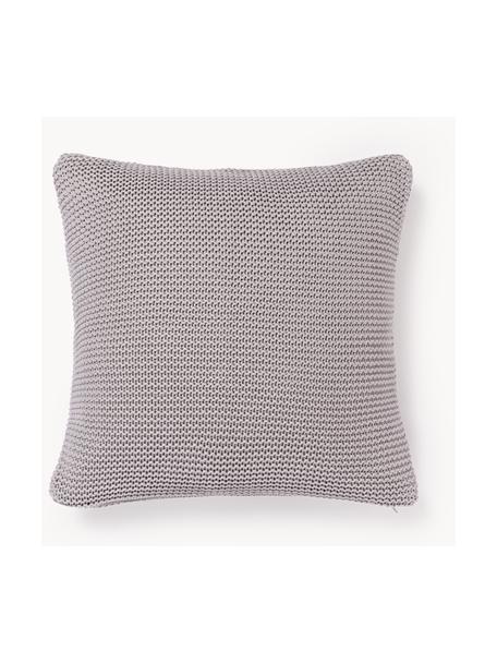 Dzianinowa poszewka na poduszkę z bawełny organicznej Adalyn, 100% bawełna organiczna, certyfikat GOTS, Szary, S 40 x D 40 cm