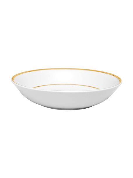 Platos hondos de porcelana Ginger, 6 uds.., Porcelana, Blanco, dorado, Ø 23 x Al 5 cm