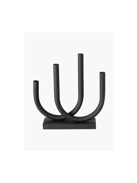 Candelabro in metallo Tonis, Cornice: alluminio rivestito, Nero, Larg. 33 x Alt. 34 cm