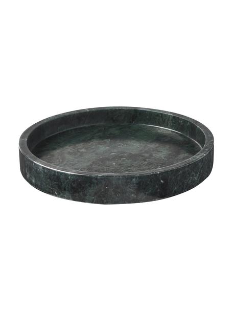Rond decoratief marmeren dienblad Venice, Marmer, Groen, gemarmerd, Ø 25 cm