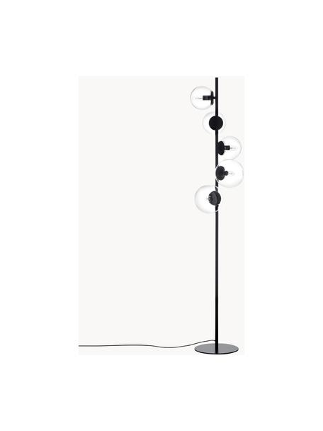 Stojacia lampa zo skla Casey, Čierna, V 170 cm