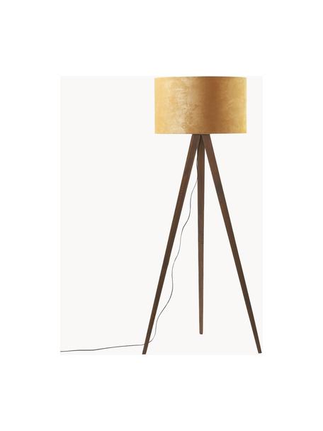 Lampa podłogowa trójnóg z litego drewna w stylu scandi Jake, Jasny brązowy, brązowy, W 150 cm