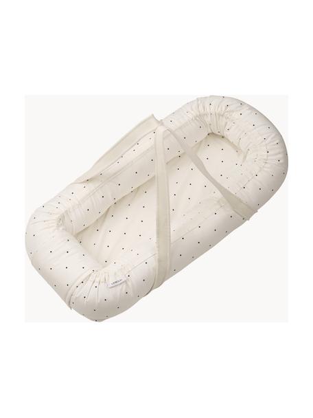 Babynest de algodón Gro, Funda: 100% algodón, Blanco crema, punteado negro, An 45 x L 84 cm