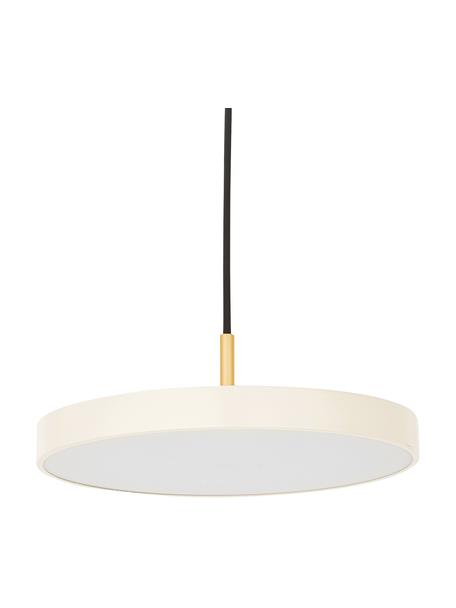 Design LED hanglamp Asteria, Lampenkap: gelakt aluminium, Diffuser: kunststof, Decoratie: gelakt staal, Diffuser: kunststof, Parelwit, goudkleurig, Ø 31 x H 14 cm