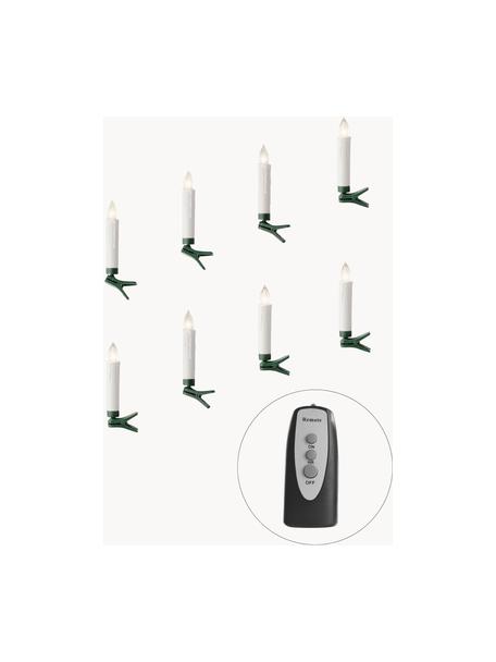 Set de velas LED Bonita, 11 pzas., blanco cálido, con mando a distancia, Plástico, Verde, blanco, Ø 2 x Al 10 cm