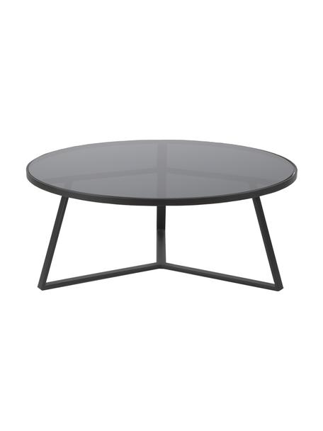 Konferenční stolek se skleněnou deskou Fortunata, Transparentní. černá, Ø 100 cm, V 40 cm