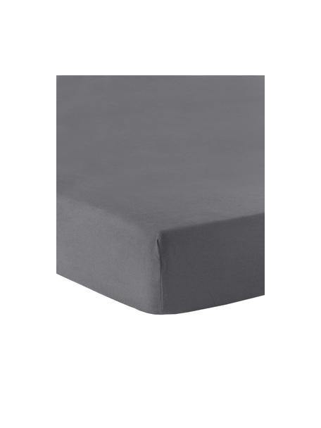 Topper hoeslaken Biba, flanel, Weeftechniek: perkal Draaddichtheid 260, Grijs, B 180 x L 200 cm