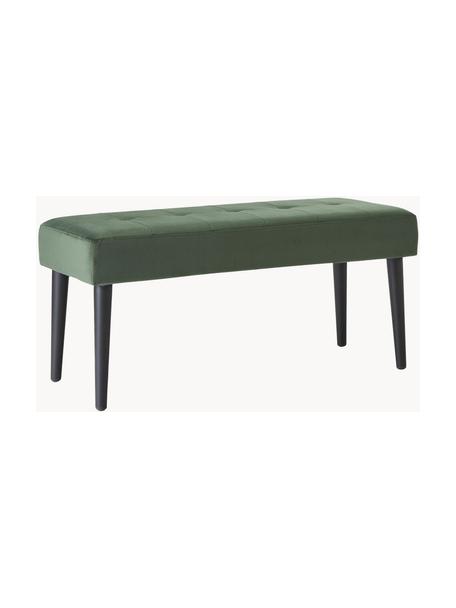 Banco tapizado en terciopelo Glory, Tapizado: terciopelo de poliéster A, Patas: metal con pintura en polv, Terciopelo verde oscuro, An 95 x Al 45 cm