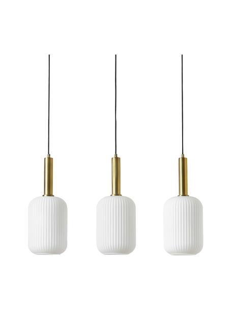 Lampa wisząca Candela, Biały, odcienie mosiądzu, Ø 30 x W 150 cm