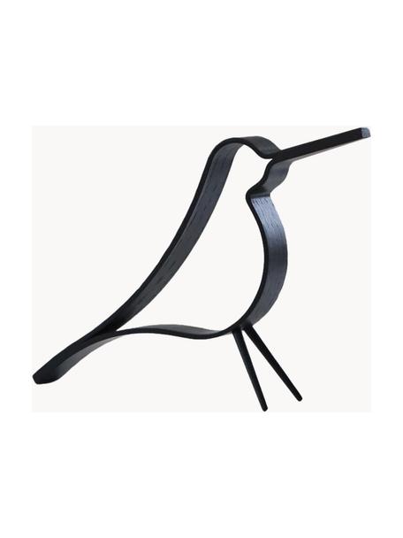 Ručně vyrobená dekorace ve tvaru ptáka Woody, Dřevovláknitá deska střední hustoty (MDF), Černá, Š 20 cm, V 14 cm
