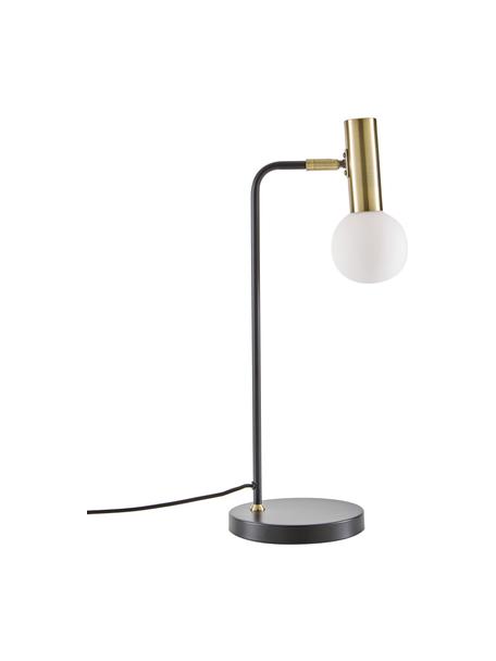 Grande lampe de bureau Wilson, Noir, couleur laitonnée, larg. 22 x haut. 54 cm