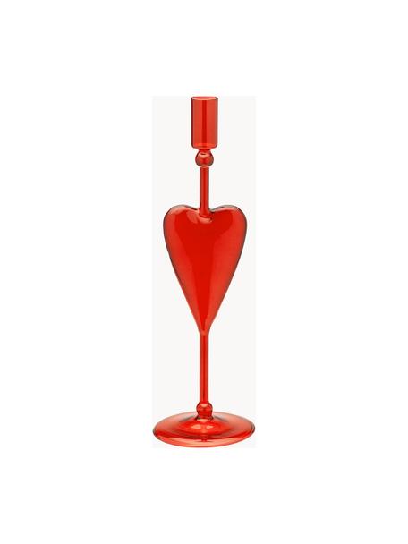 Mundgeblasener Kerzenhalter Classic Love, Borosilikatglas, mundgeblasen, Rot, Ø 10 x H 32 cm