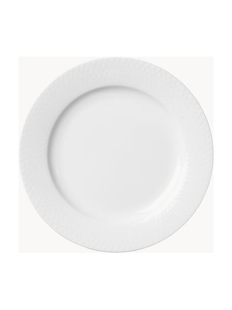 Porzellan-Frühstücksteller Rhombe, 4 Stück, Porzellan, Weiss, Ø 23 cm