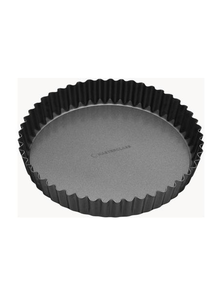 Teglia rotonda per crostata con rivestimento antiaderente MasterClass, varie misure, Acciaio al carbonio con rivestimento antiaderente, Nero, Ø 25 x Alt. 3 cm