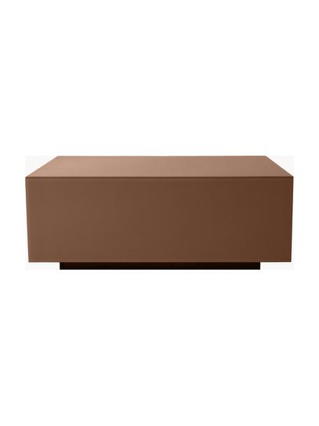 Sklenený konferenčný stolík so zrkadlovým efektom Block, Hnedá, Š 88 x H 55 cm