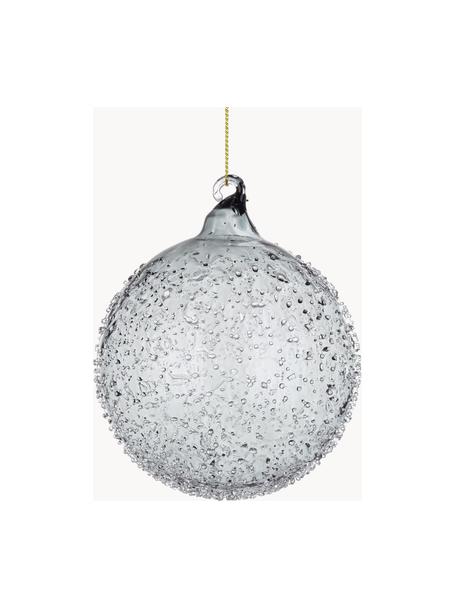 Palline albero di Natale Saturno 8 pz, Vetro, Grigio trasparente, Ø 10 x Alt. 10 cm