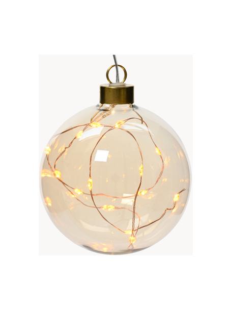 Bola de Navidad con luces LED Cristal, Vidrio, Ámbar transparente, Ø 20 cm