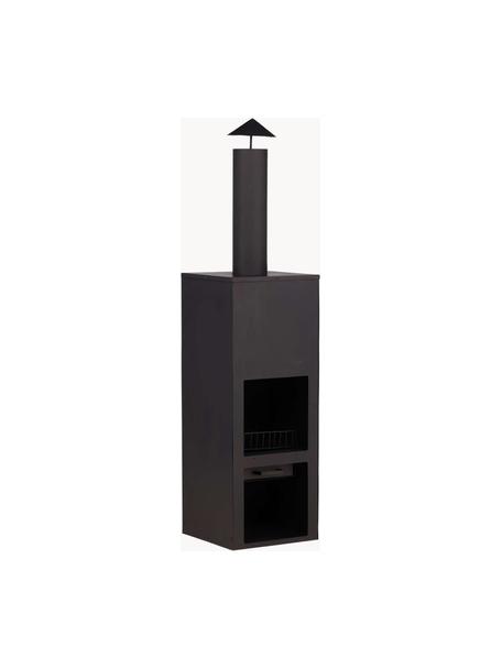 Chimenea de jardín Alo, Acero recubierto, Negro, An 45 x Al 199 cm