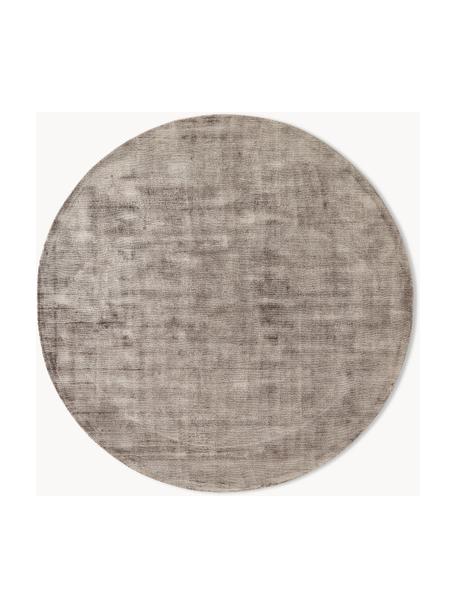 Tapis rond en viscose tissé main Jane, Taupe, Ø 200 cm (taille L)